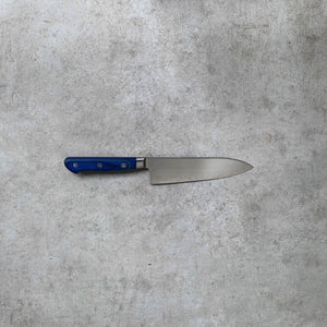 145mm Petty. San Mai AUS10 Stainless. Bolstered Blue Pakkawood Handle - Nacionale Bladeworks