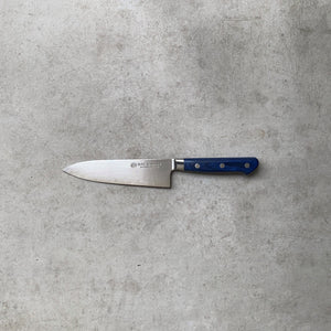 145mm Petty. San Mai AUS10 Stainless. Bolstered Blue Pakkawood Handle - Nacionale Bladeworks