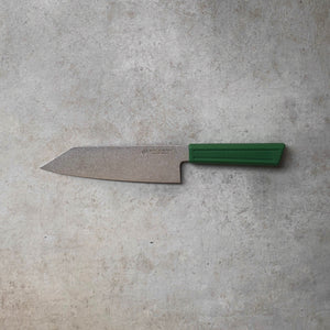 180mm Bunka. AUS8 Stainless. Green Recycled Plastic Skateboard Material Handle - Nacionale Bladeworks