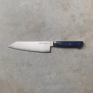 180mm Bunka. San Mai AUS10. Blue Pakkawood Handle - Nacionale Bladeworks