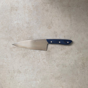 180mm Chefs Knife. Full Tang San Mai AUS10. Blue Pakka - Nacionale Bladeworks