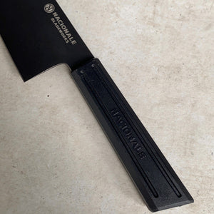 215mm Chefs Knife. Black Stonewashed AUS8. Black Recycled Plastic Skateboard Material Handle - Nacionale Bladeworks