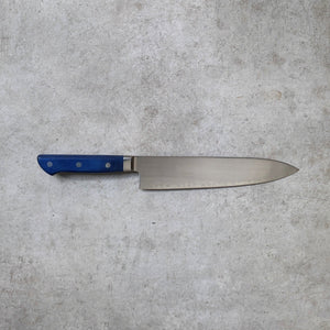 215mm Gyuto. San Mai AUS10 Stainless. Bolstered Blue Pakkawood Handle - Nacionale Bladeworks