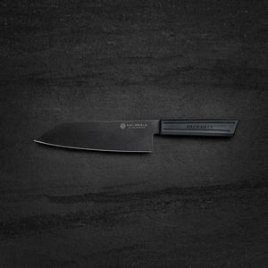 180mm Bunka. Black Stonewashed AUS8. Black Recycled Plastic Skateboard Material Handle - Nacionale Bladeworks