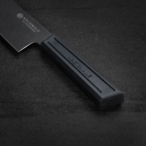 180mm Bunka. Black Stonewashed AUS8. Black Recycled Plastic Skateboard Material Handle - Nacionale Bladeworks